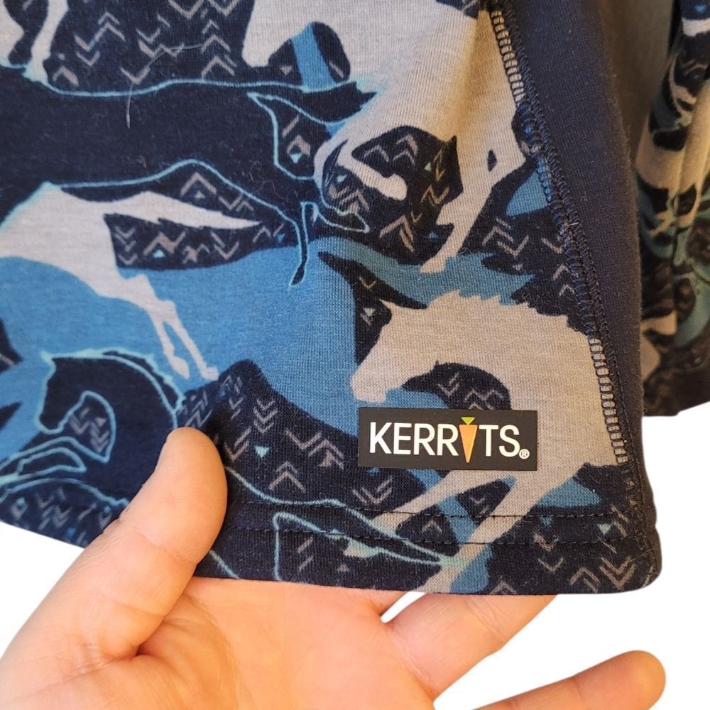 Kerrits Youth Navy Blue Horse Print Quarter Zip Pullover Size XL - Picture 5 of 6